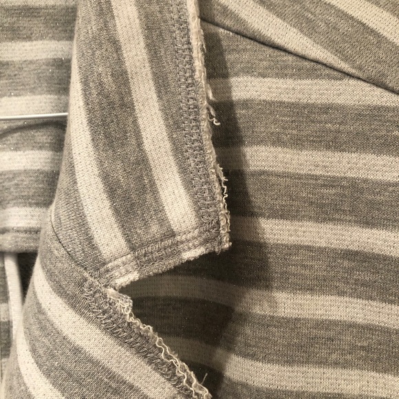 Tommy Hilfiger Gray and White Stripe Blazer Short Cropped Knit Jacket Size XL - Picture 9 of 10